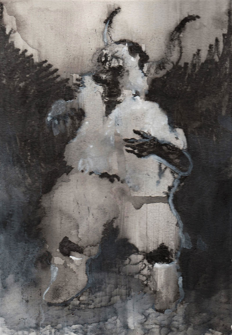 Rosso e Nero, 2024. Pittura ad olio su tela, 60 x 50 cm