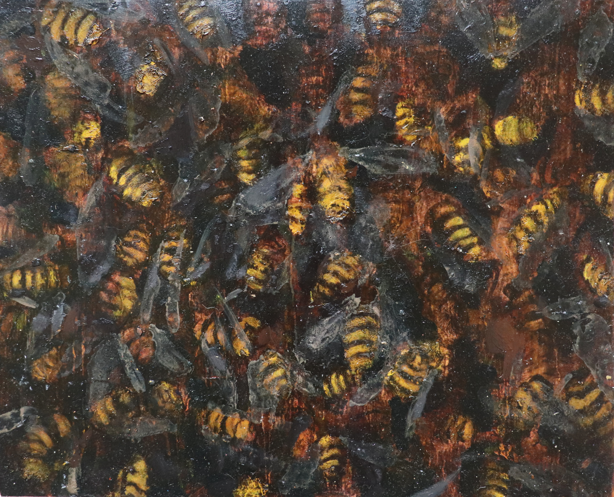 "Bee Ball (Morte di un calabrone)", 2017  |  Pittura ad olio su carta  |  42 x 29,7 cm