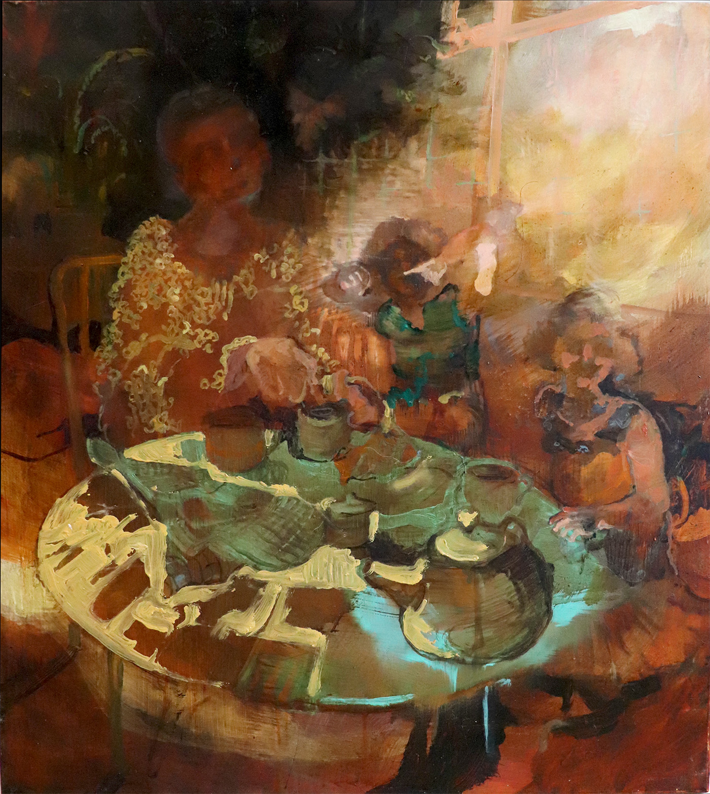 "Breakfast", 2019,  |  Pittura ad olio su tela  |  75 x 85 cm